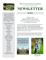 Newsletter cover, Fall 2016